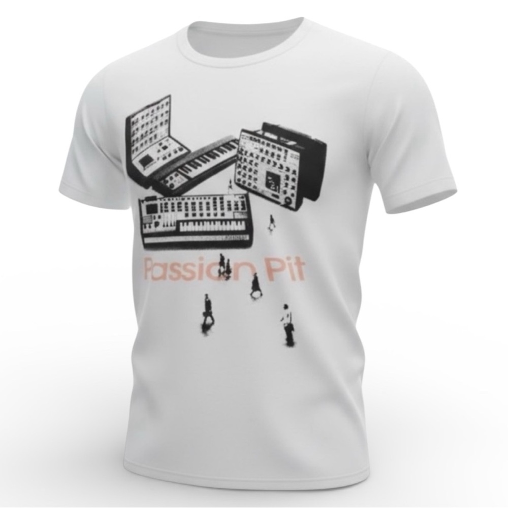 Passion Pit Civilization White Graphic T-Shirt Band Tee NWT Small / XL